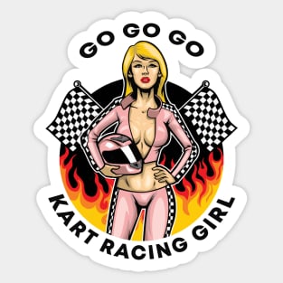 go kart racing girl Sticker